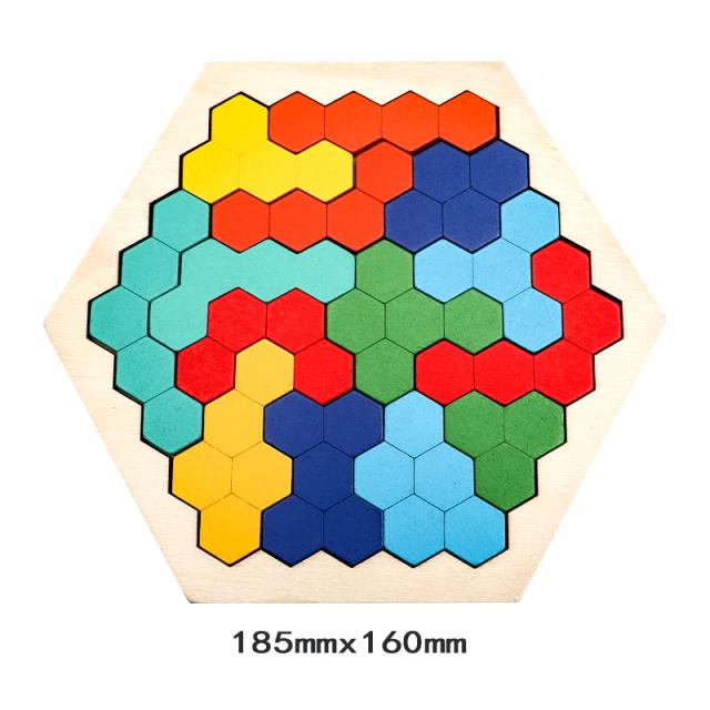 Quebra-Cabeça 3D Madeira Colorido Brinquedo Educativo Infantil Imaginação