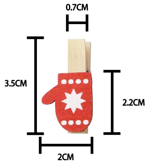 Clipes de Madeira Coloridos para Fotos de Natal, Memo e Artesanato - Prendedores para Papelaria e Decoração de Festas - Pacote com 20 Peças (35x7mm)