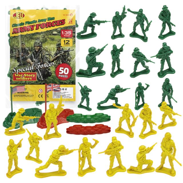 Vikikiondo Figura de Ação Soldado de Plástico Verde Exército 50Pcs
