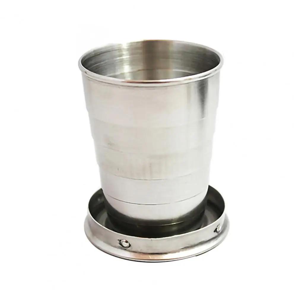 Aço inoxidável dobrável copo retrátil, Copos pretos para viajar, Copa dobrável ao ar livre, 75ml - Image 1