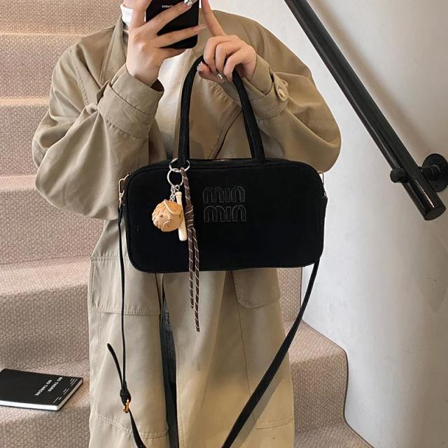 Bolsa Tote de Couro Fosco Feminina Tendência Outono Grande Capacidade