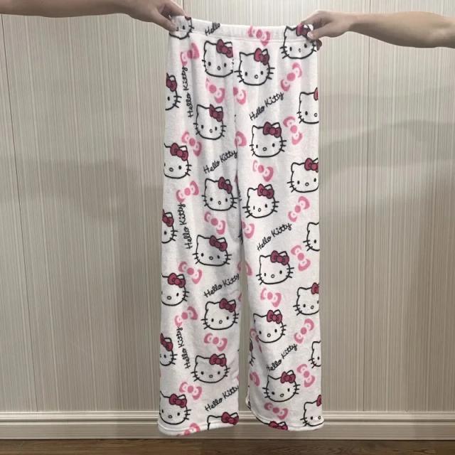 Sanrio Hello Kitty Pijama Feminino Flanela Y2k Inverno