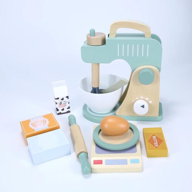 Cozinha de Madeira Brinquedo Educacional Simulação Máquina de Café Espremedor Torradeira Misturador 3 Peças
