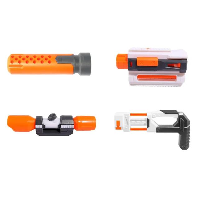 Kit Acessórios Nerf Elite Série Universal 4 Peças Mira Silenciador Estoque