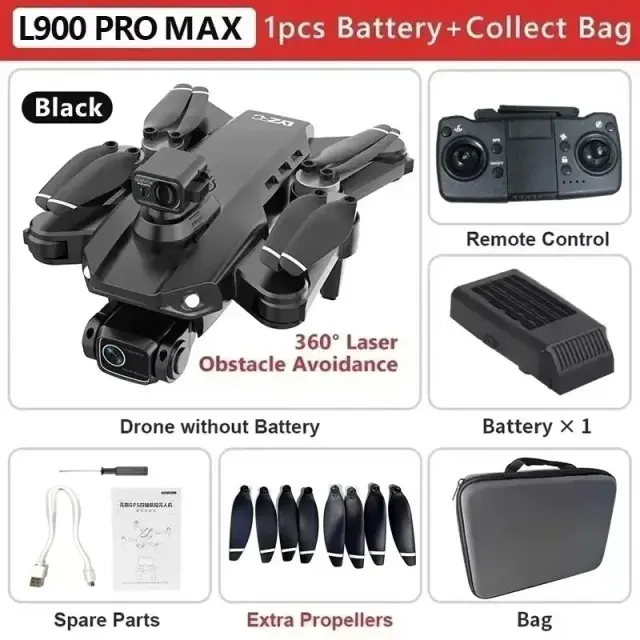 L900 Pro MAX GPS Drone 4K HD Câmera Dupla 5G Wifi 1.2KM Alcance