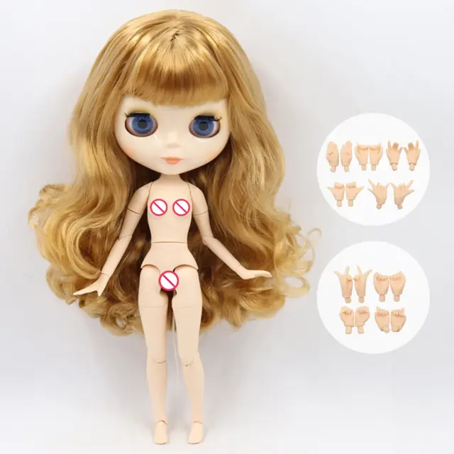 Boneca Blythe Articulada 30cm Corpo Flexível Rosto Duplo Branco Brilhante Fosco