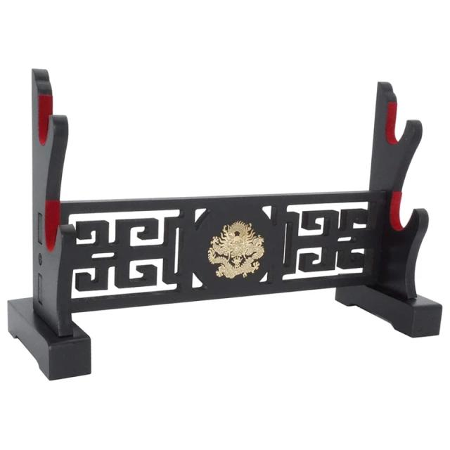 Suporte para Espada Acolchoada em Veludo para Katana Genji - Estilo Templário Japonês com Design de Dragão