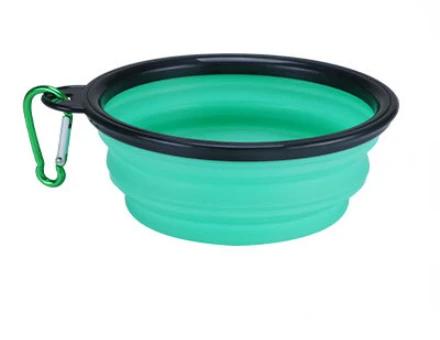 Dobrável Silicone Pet Bowl com Mosquetão, Dog Food e Água Bowl, Camping ao ar livre, Viagem portátil Folding Supplies, Pratos - Image 1