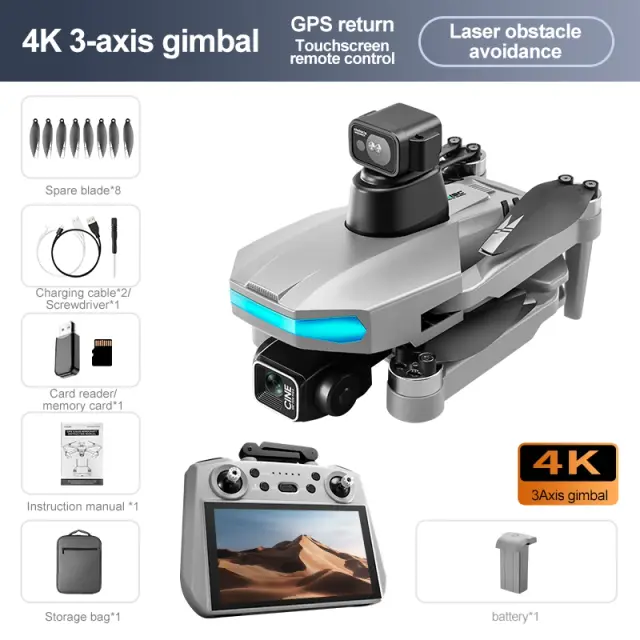 A20 PRO Drone GPS 4K 5KM 3 Eixos Gimbal Câmera Dupla