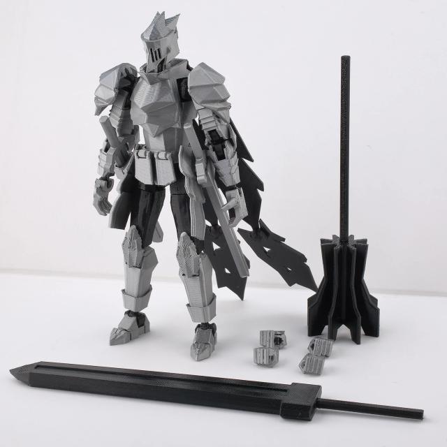 9l3d Lucky13 Cavaleiro Robô Prata 13cm Colecionável com Espada Gigante