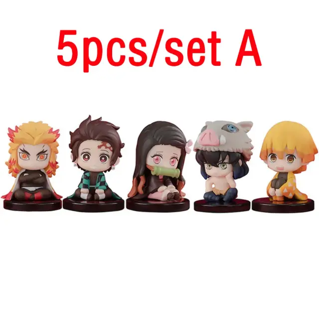 Demon Slayer Q Versão Action Figure Set 10 Peças PVC 4.5cm
