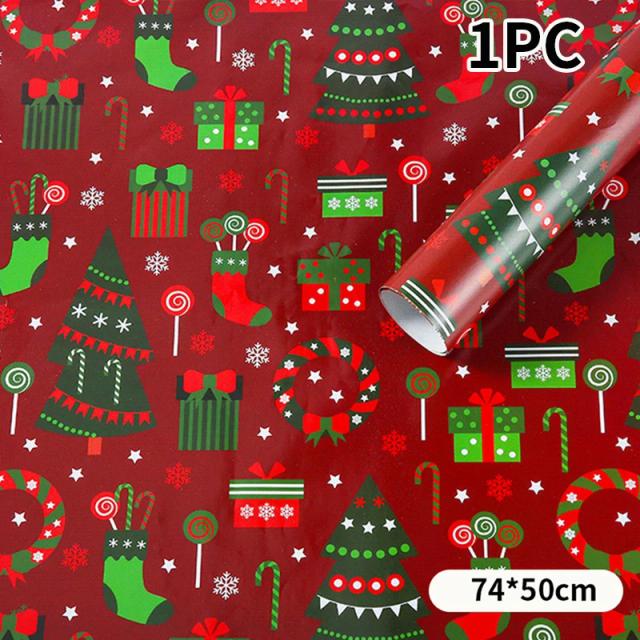 Papel de Embrulho de Natal: Caixas, Flores, Papai Noel, Renas e Árvores Decorativas para Presentes