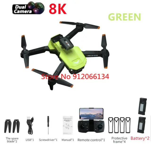 8K Esc Câmera Mini Dobrável WiFi FPV RC Drone com Evitação de Obstáculos