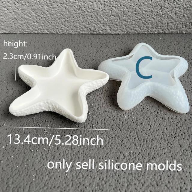 Molde de Silicone para Resina Epóxi DIY - Vieira Conch Bowl, Vela Vessel Mold, Shell Starfish Forma, Prato De Armazenamento De Gesso