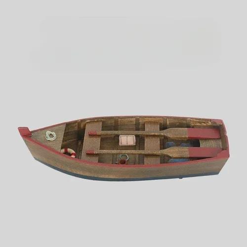 Modelo de Barco a Remo de Madeira Sólida 30.5cm