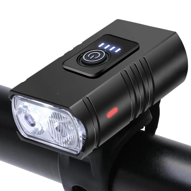 Lanterna Frontal LED para Bicicleta Tipo-C Recarregável 2x LED T6