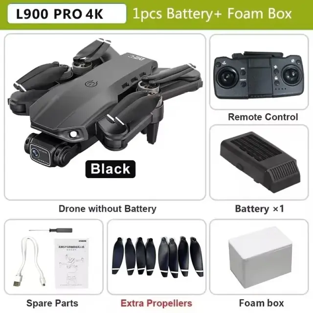 L900 Pro MAX GPS Drone 4K HD Câmera Dupla 5G Wifi 1.2KM Alcance