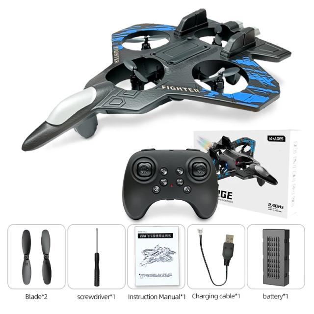L101 RC Avião de Espuma 2.4G Fighter Acrobático com LED 26cm