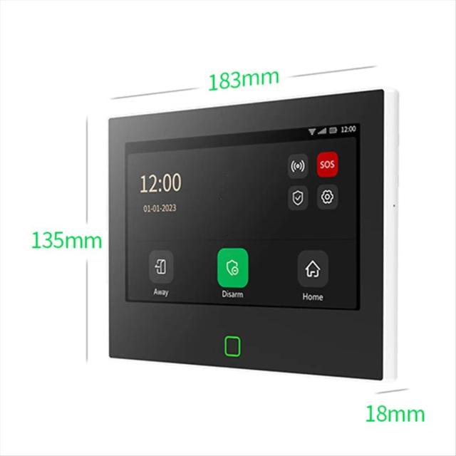 Tuya Sistema de Alarme Inteligente Wi-Fi 4G Painel 7" HD IPS