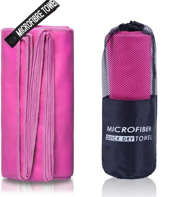 Toalha de Ginástica Microfibra Íon Prateado Secagem Rápida 80x160cm