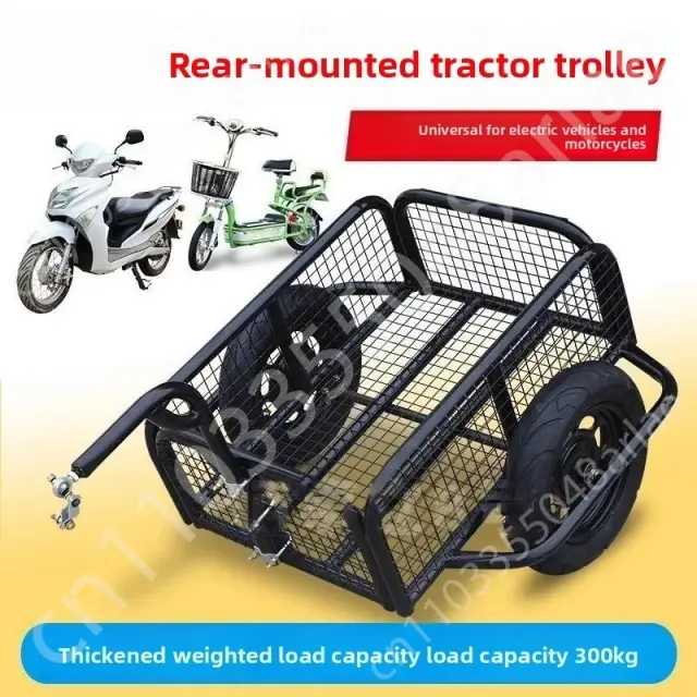Bicicleta Elétrica Reboque Carga Camping Pesca Triciclo