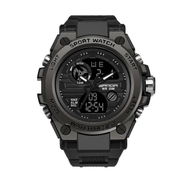 Relógio Militar Masculino Multifuncional Digital Impermeável S Shock com Quartzo