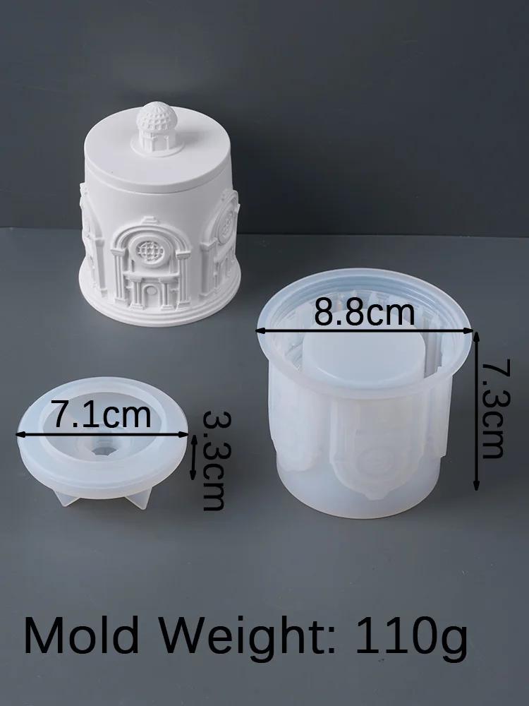 Molde de silicone para armazenamento de construção, com tampa, molde de fundição de concreto 3d, suporte de vela diy, vaso de flores, materiais de fabricação, molde artesanal - Image 1