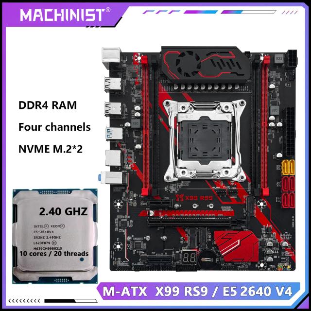 Placa-Mãe MACHINIST X99 RS9 LGA 2011-3 DDR4 Quatro Canais NVME M.2
