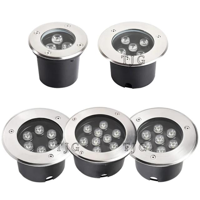Luz LED Subterrânea 1W-9W à Prova d'Água para Jardim e Paisagismo IP67