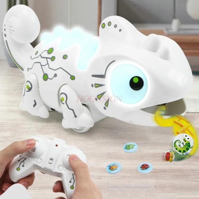 Brinquedo Camaleão Controle Remoto Elétrico Movimento 4 Insetos Originais