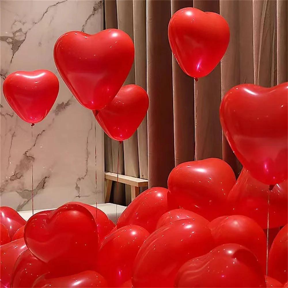 Balões De Látex Em Forma De Coração Para DIY, Dia Dos Namorados, Noivado, Festa De Casamento, Decoração De Aniversário, Vermelho, Rosa, Preto, 20pcs - Image 1