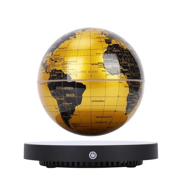 Globo Magnético Luminoso 3D Auto Rotativo 6 Polegadas - Decoração de Luxo