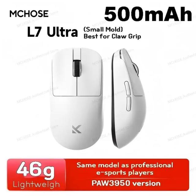 MCHOSE L7 Ultra Mouse Gamer 39g Leve 8kHz Ultra Baixa Latência