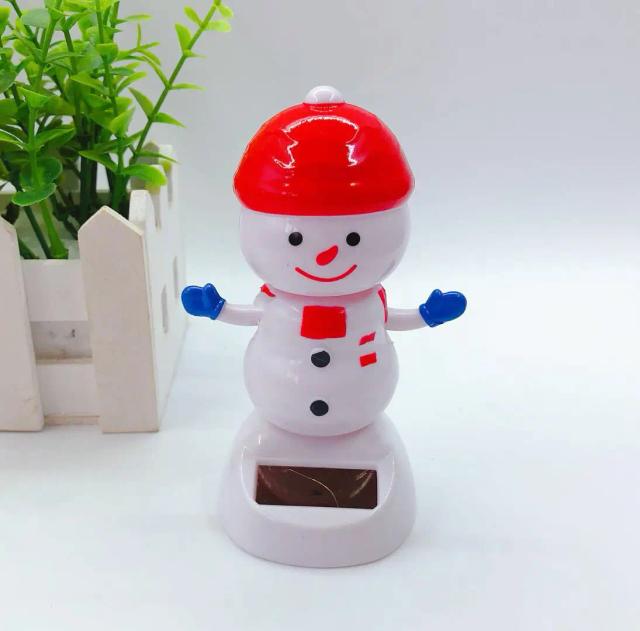 Decoração Solar Papai Noel Pinguim Árvore Elk Boneco de Neve Bobblehead Carro Ornamento Feliz Natal