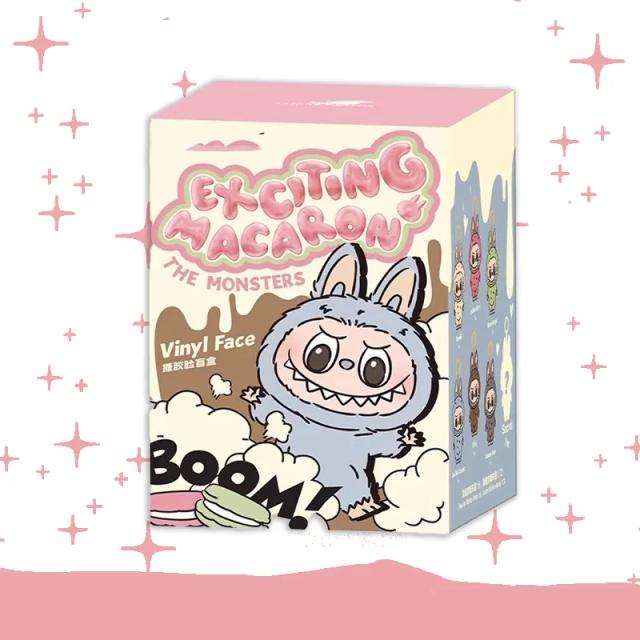 Pop Mart Labubu V1 V2 V3 Monstros Macaron Assento Grande Caixa Surpresa Pelúcia 7cm