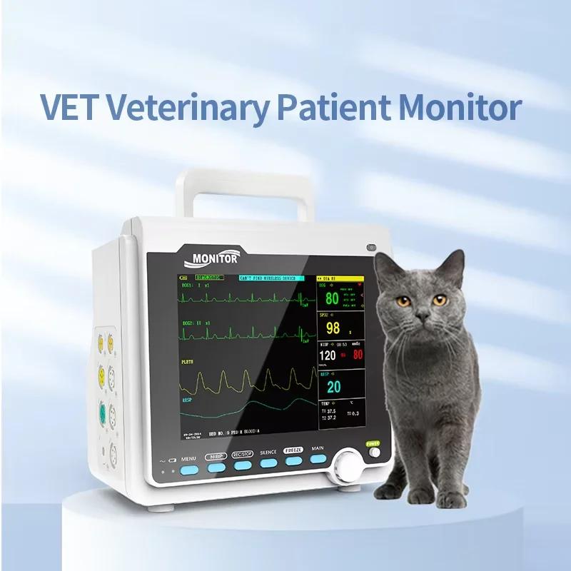CONTEC Monitor de paciente portátil humano/veterinário 8 "Monitor de sinal vital ECG NIBP RESP SPO2 PR TEMP (opção de impressora e etc) - Image 1