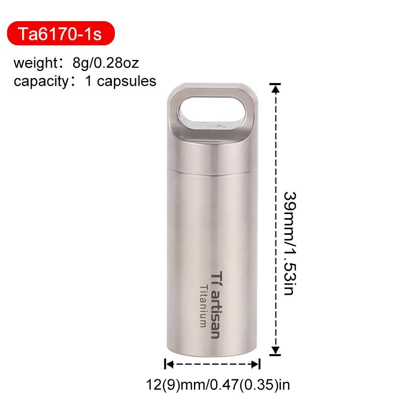 Tiartisan titânio mini ferramentas edc portátil selado garrafa de medicina casa ao ar livre caixa de comprimidos à prova dwaterproof água titânio recipiente de comprimidos - Image 1