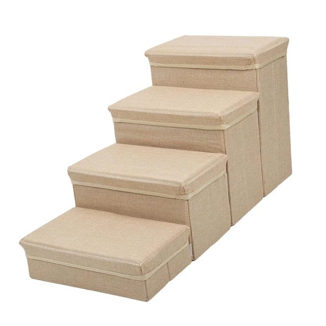 Escada para Cães com 4 Degraus e Caixa de Armazenamento – Ideal para Animais de Estimação