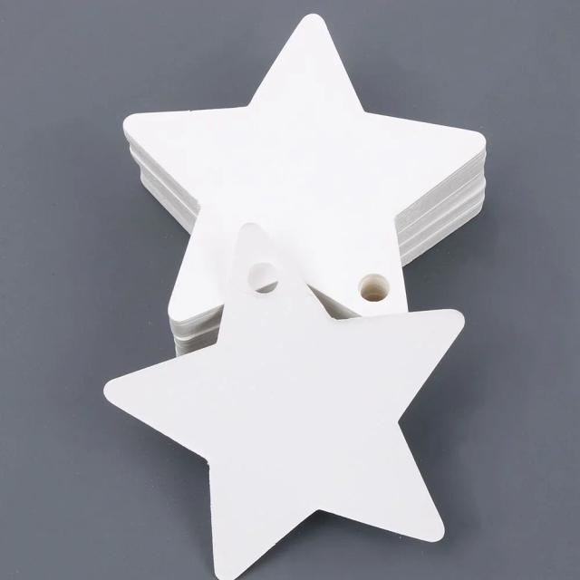 Cinco Ornamentos de Estrela Pendurados para Natal e Casamentos - 100 Etiquetas para Presentes e Decorações Festivas