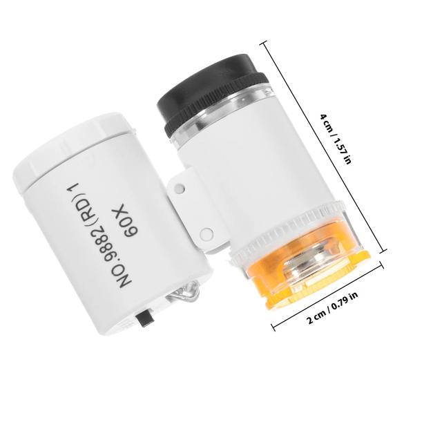 Microscópio Portátil 60x com LED para Joias e Moedas
