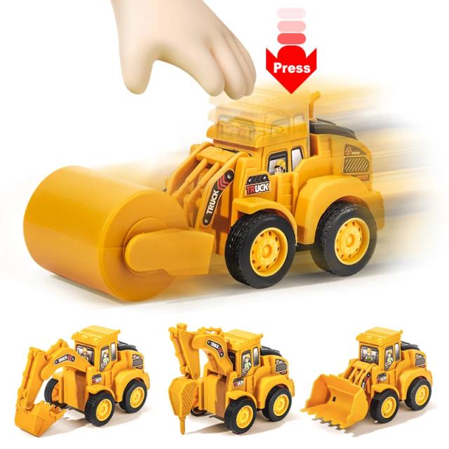 Veículo de Engenharia Escavadeira Bulldozer Deslizante para Crianças Brinquedo Educacional Presente Menino