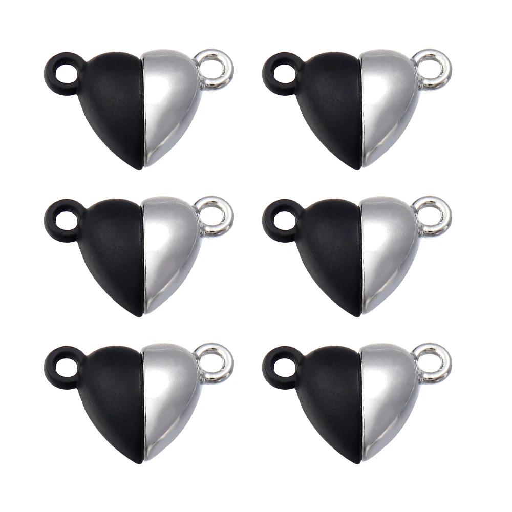 Fechos magnéticos para fazer jóias, amor coração em forma, ímã final fecho conectores, DIY colar e pulseira, atacado, 5 pçs/lote - Image 1