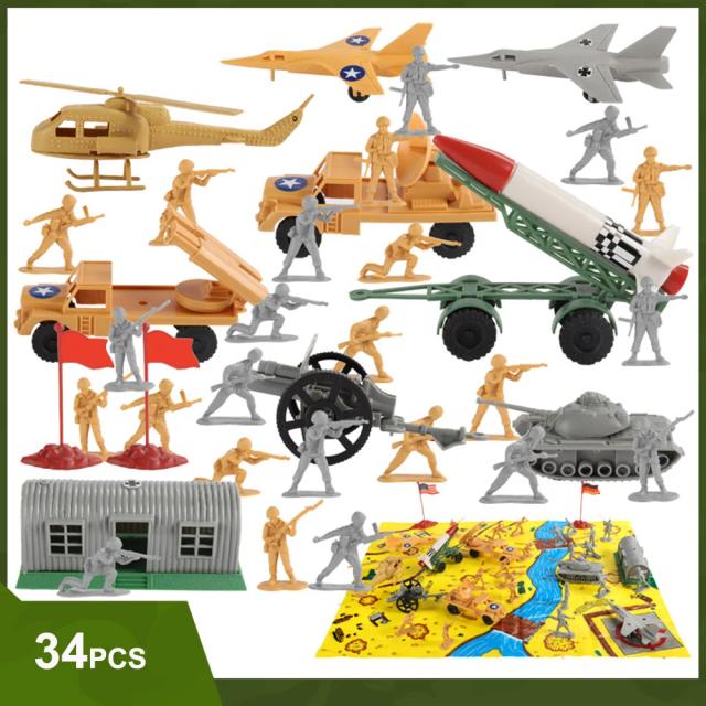 Viikondo Playset Soldado Militar Exército EUA Segunda Guerra Mundial Figura de Ação Modelo Batalha