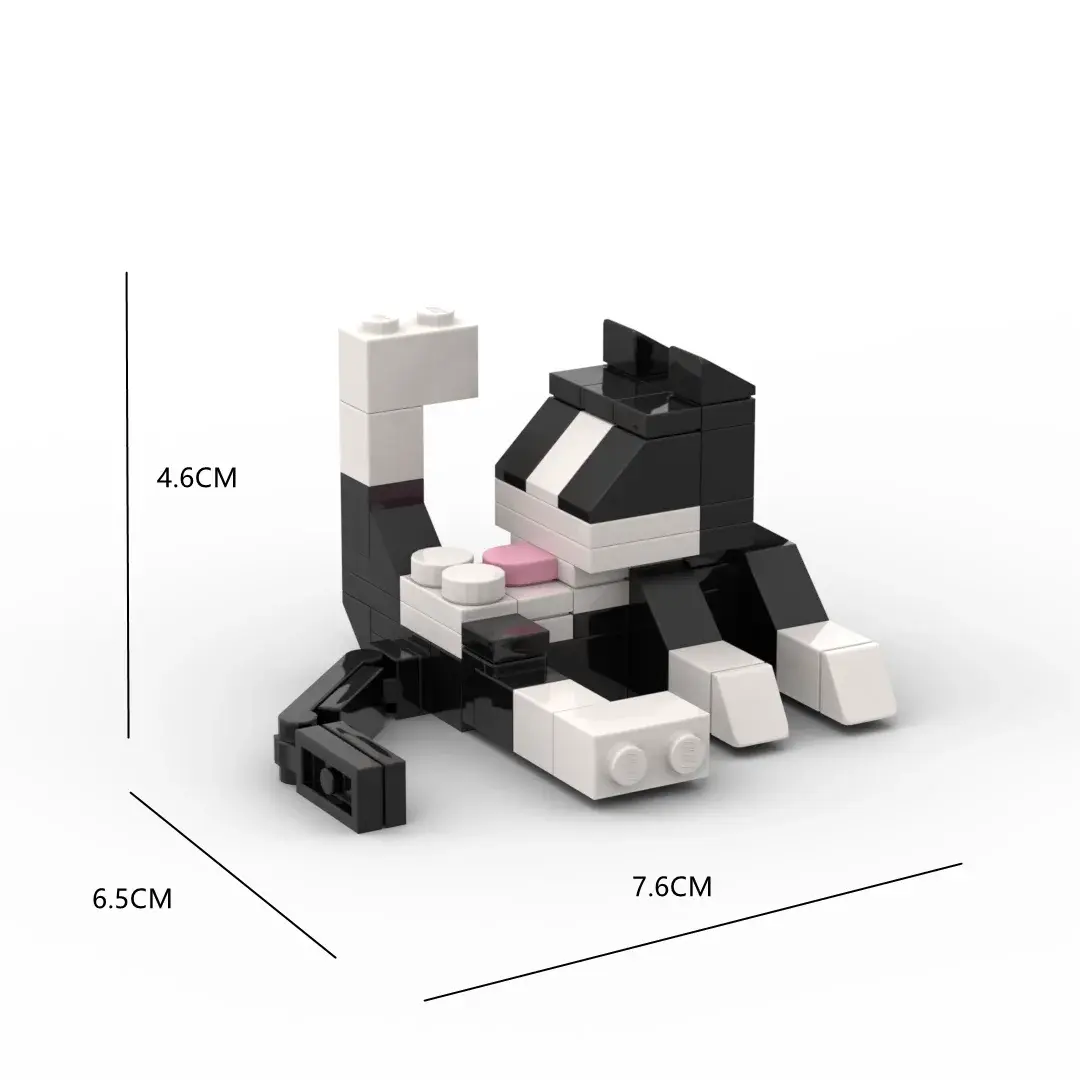 Série animal 62 pçs moc tijolos gato figires diy blocos de construção crianças educação brinquedos para crianças presente aniversário - Image 1