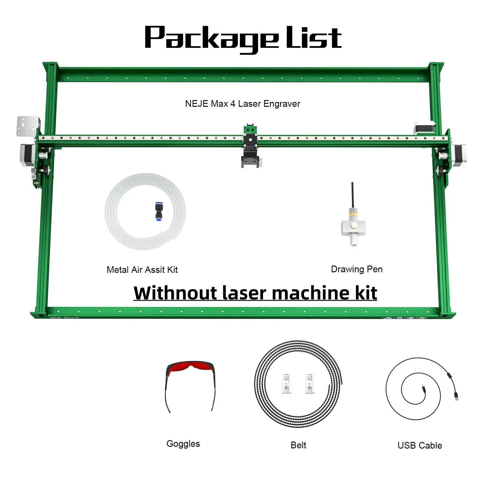 Novo neje max4 e80 gravador a laser e máquina de corte 4 eixos laser industrial grande área de trabalho 750*460mm cnc diy ferramentas para trabalhar madeira - Image 1