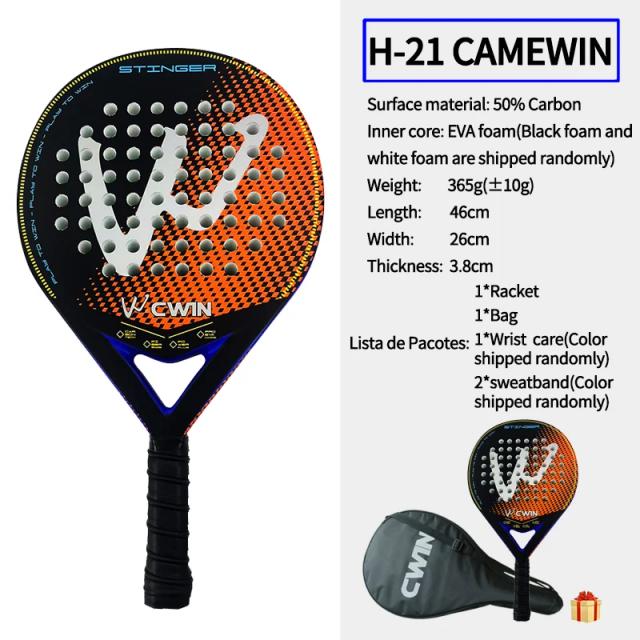 Raquete Padel Carbono EVA Elástico 50% Fibra de Carbono