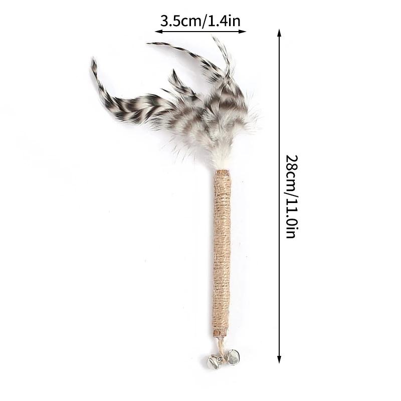 Brinquedos de limpeza de dentes para gato, brinquedo teaser de penas com sino, petiscos, pet moagem suprimentos - Image 1