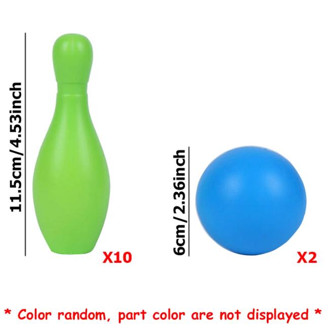 Conjunto Jogo de Boliche Interno 10 Peças 11,5cm 2 Bolas 6cm