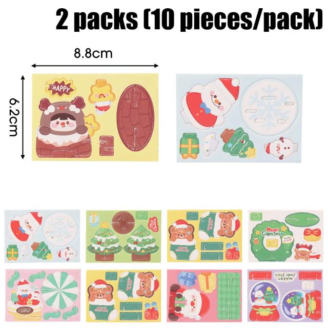 3D Handmade Christmas Cartoon Jigsaw Puzzle Infantil Criativo 10 Peças