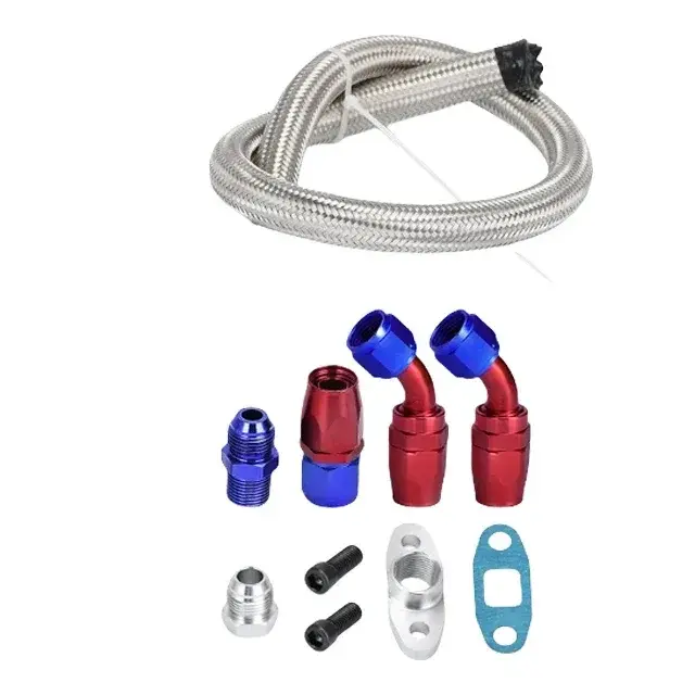 Kit Completo Linha de Óleo Turbo Universal T3 T4 T70 AN10